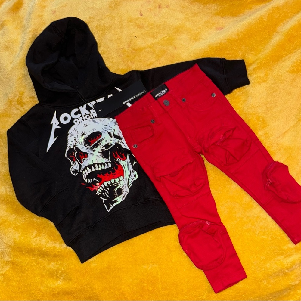 Rockstar Original Kids Black and Red Matching Set